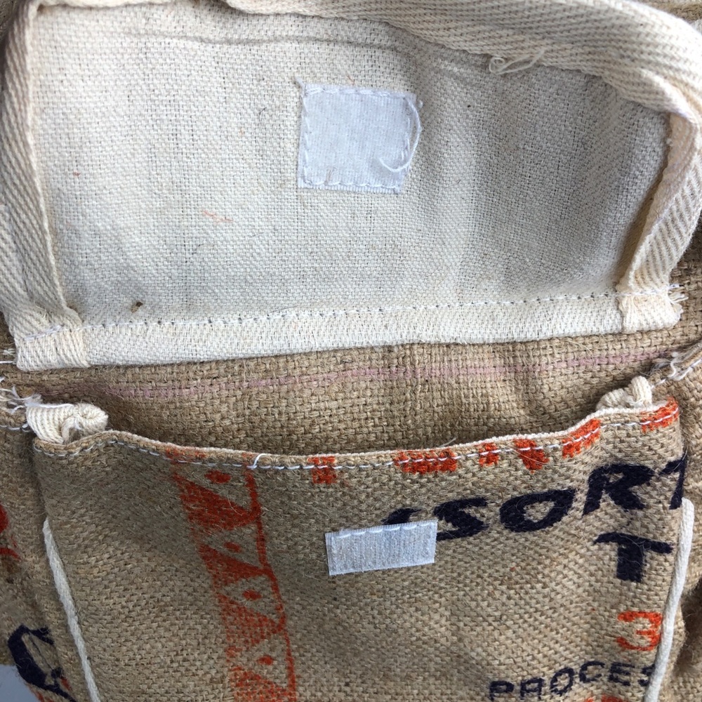 Recycled Burlap Drawstring Backpack - Picture 6 of 6